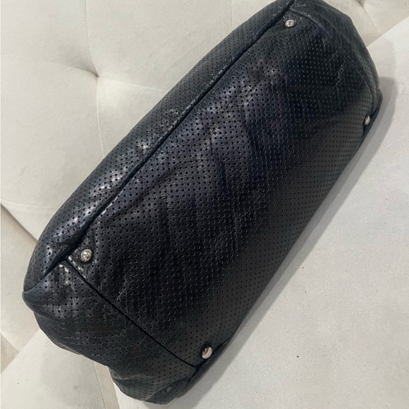 CHANEL Calfskin Perforated Drill Accordion Flap in grey - Picture 11 of 13